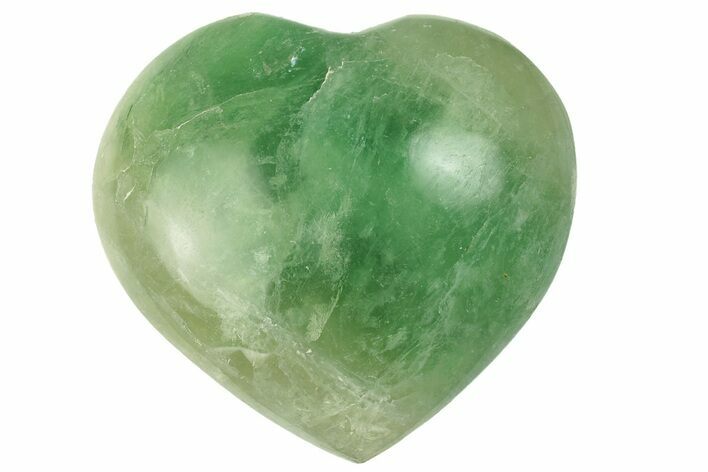 Polished Fluorescent Green Fluorite Heart - Madagascar #256188